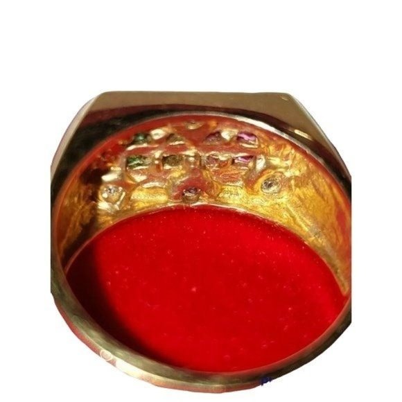 Cubic Zirconia Band Ring 14K Yellow Gold real size 10 - Picture 4 of 6